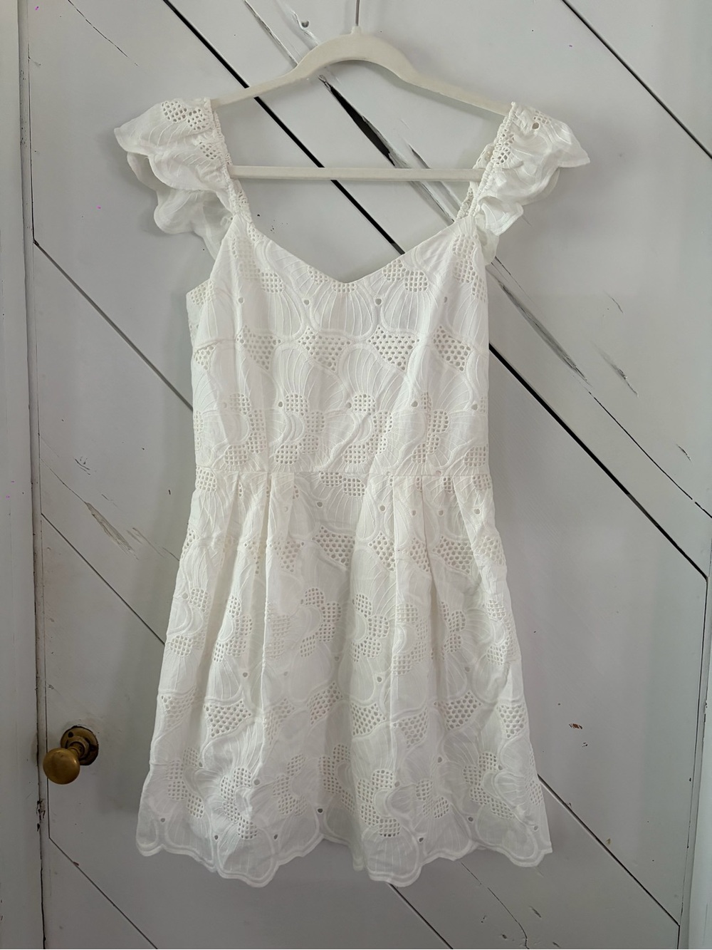 Steve Madden White Eyelet Midi Dress